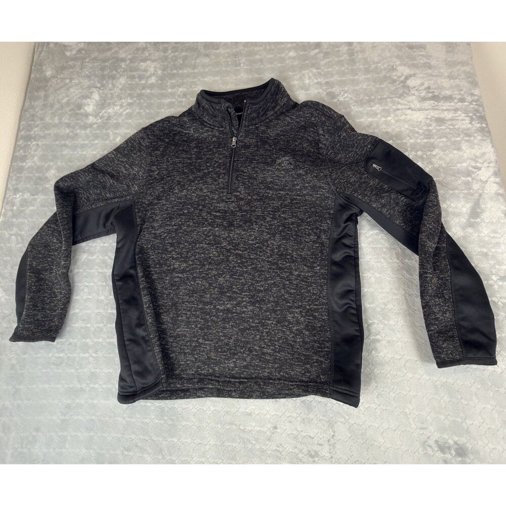 Beverly Hills Polo Club Quarter Zip Fleece Pullover Black Gray Men’s L